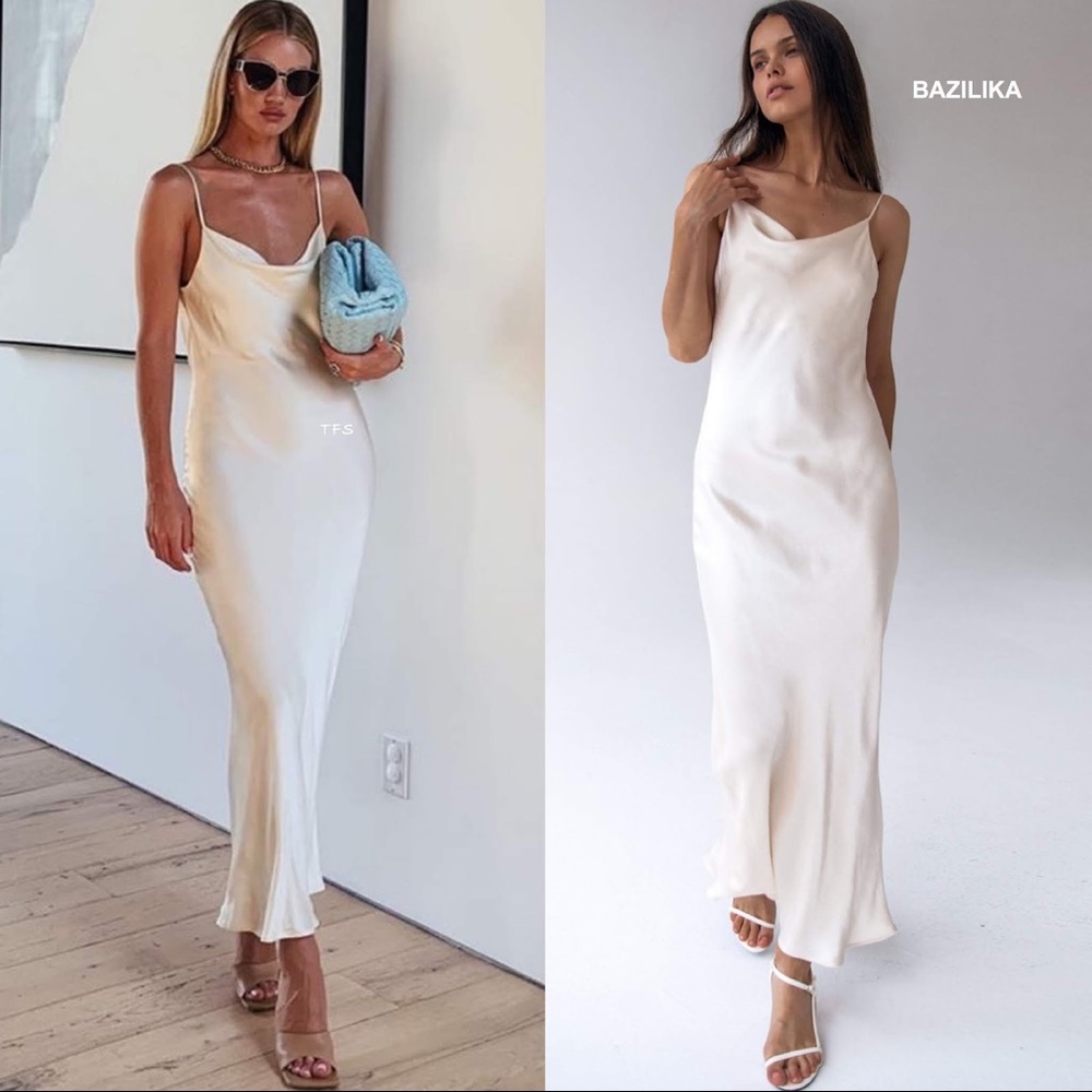 Bazilika Viscose silk slip midi dress